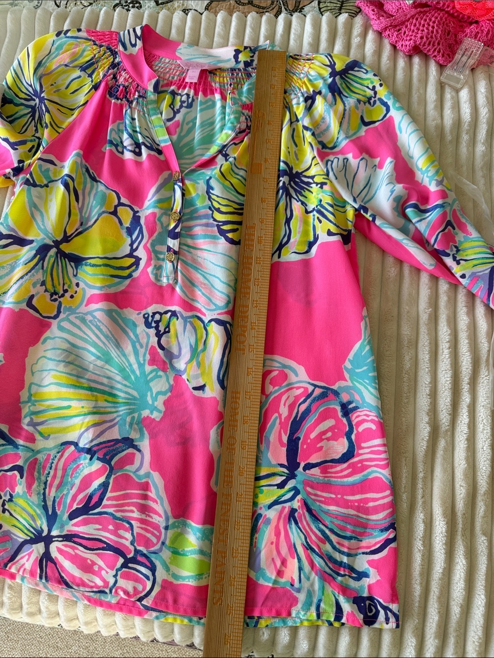 Lilly Pulitzer Elsa Hot Pink Multicolor Floral top XS - Picture 8 of 10